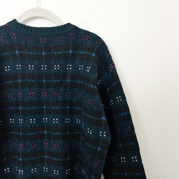 [Vintage] 90s Braemar Scottish Wool Geometric Crew Neck Sweater Size Medium M - Picture 7 of 10